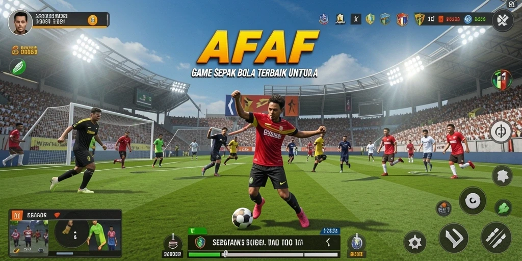 Tampilan gameplay sepak bola yang menarik di AFAF.