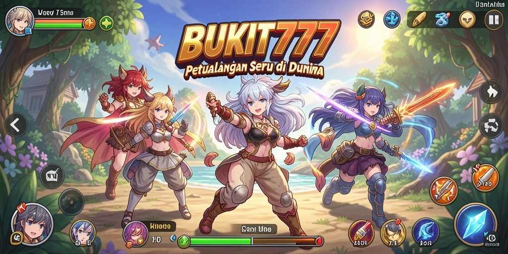 Tampilan gameplay seru di BUKIT777 dengan karakter Anime beraksi.