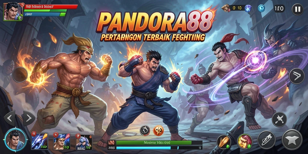 Tampilan gameplay seru dengan karakter-karakter Fighting yang unik.