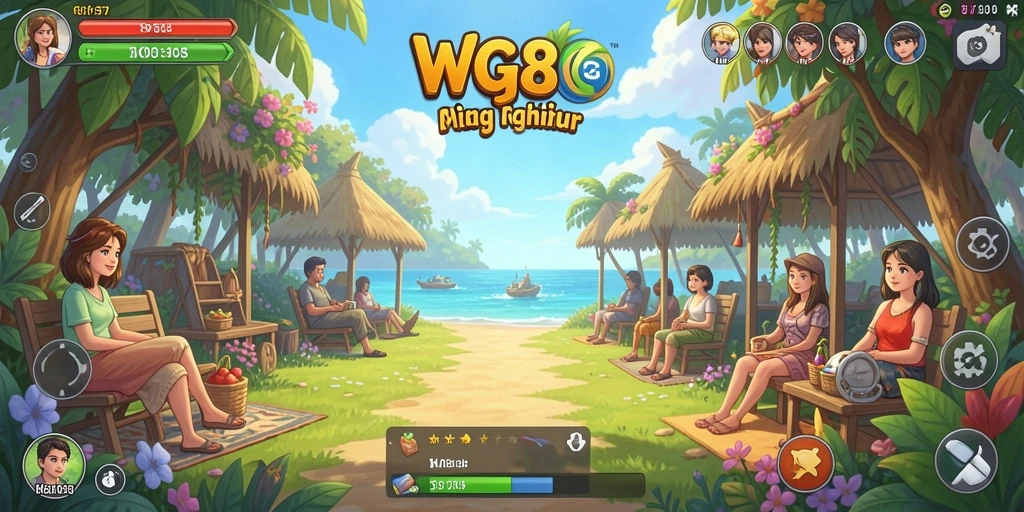 Screenshot WG87 menampilkan gameplay santai dan penuh warna.
